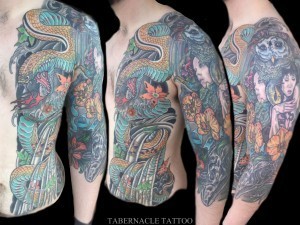 Snake body suit tattoo