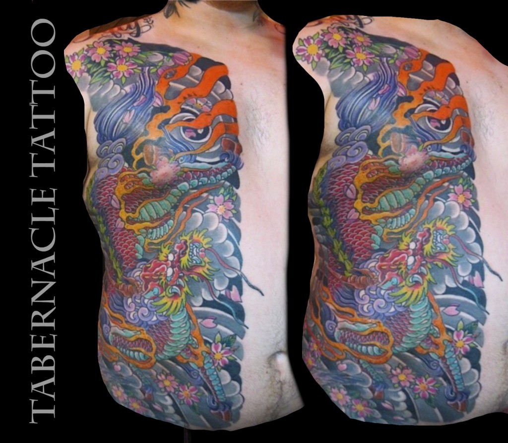 Traditional Japanese Kirin Tabernacle tattoo Tampa Florida