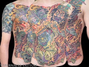 Japanese hell scroll tattoo